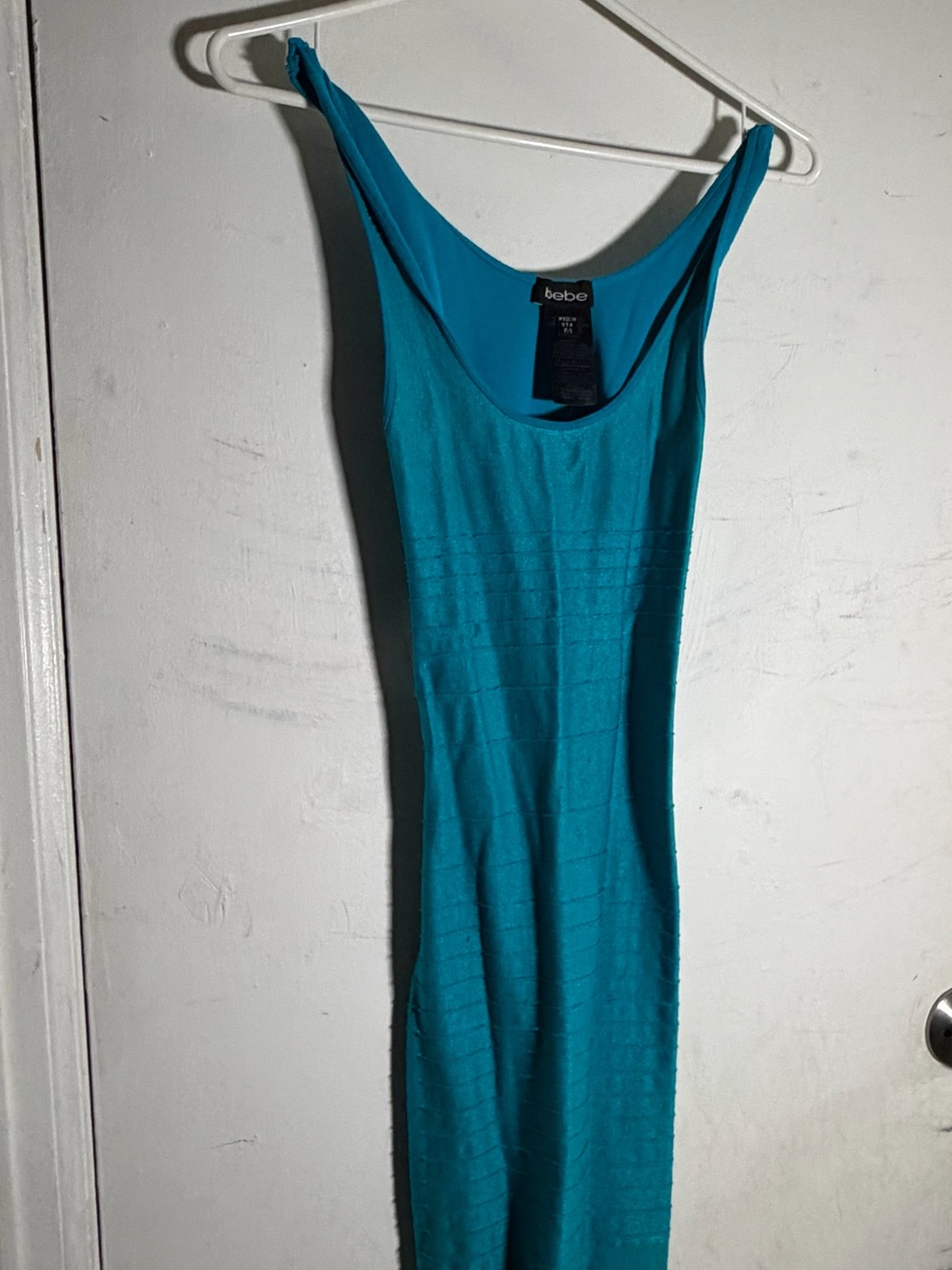 bebe Teal Bodycon Midi Tank Dress